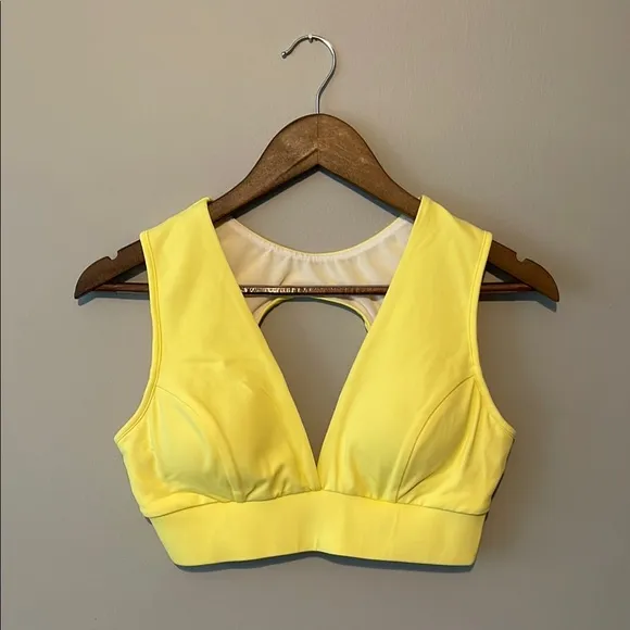 Michi Yellow Cutout Longline Sports Bra - EUC