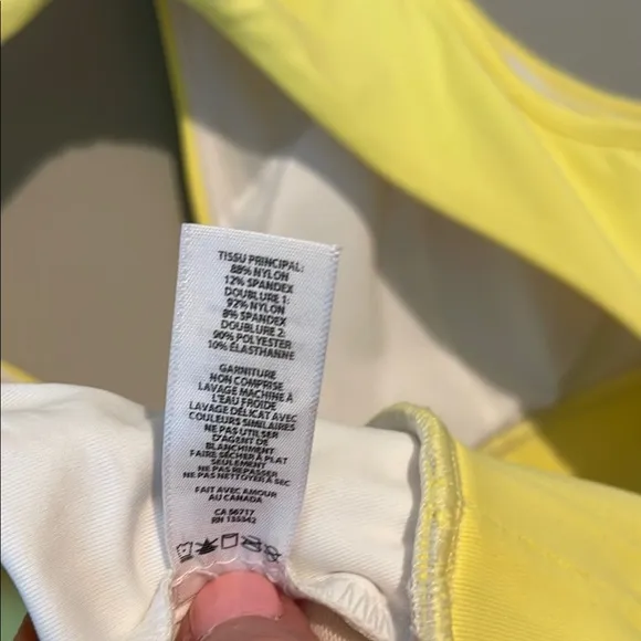 Michi Yellow Cutout Longline Sports Bra - EUC
