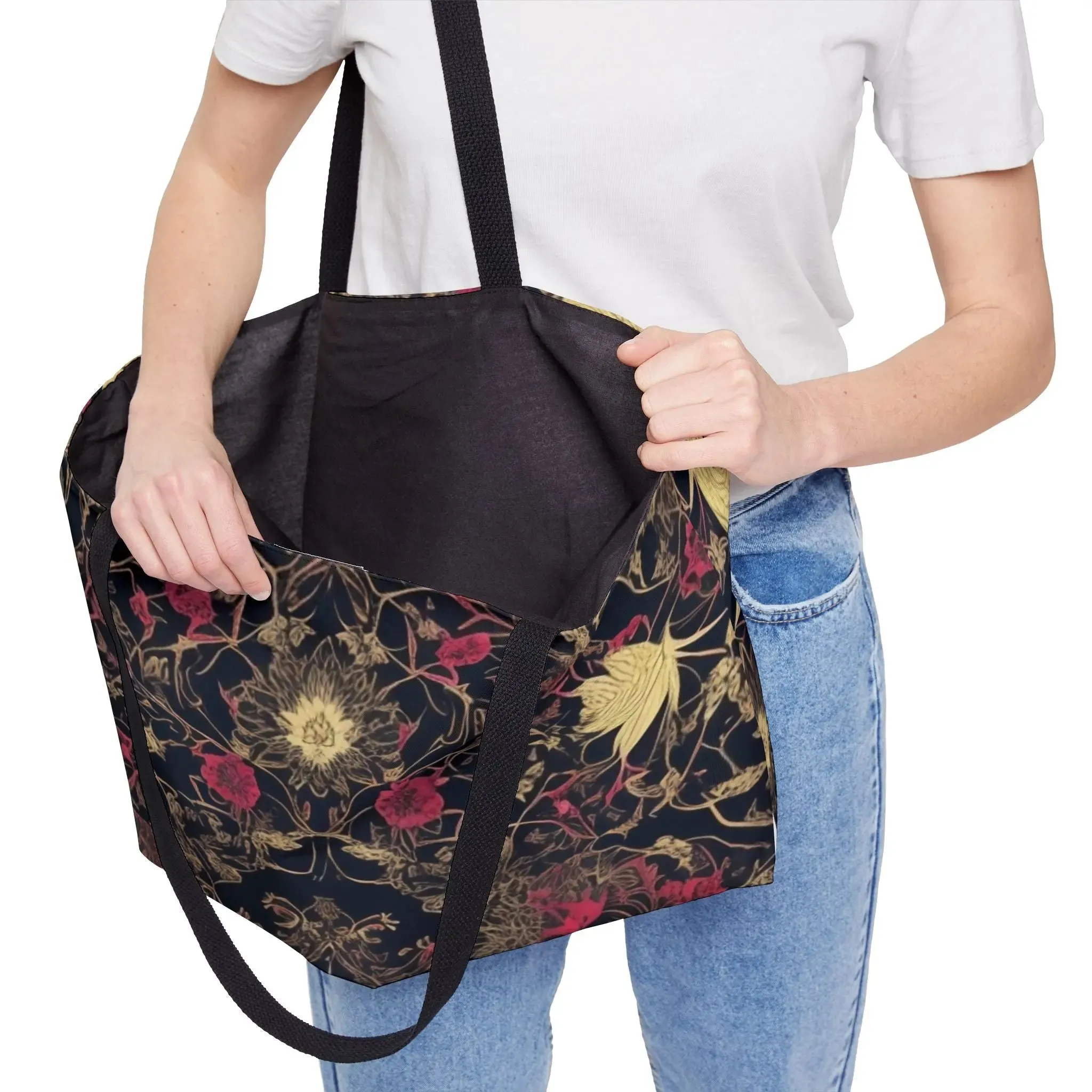 Midnight Ruby Silhouette Weekender Tote Bag