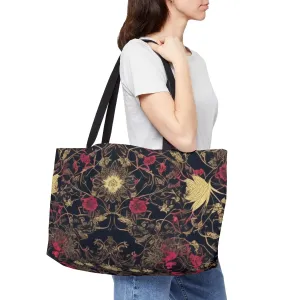 Midnight Ruby Silhouette Weekender Tote Bag