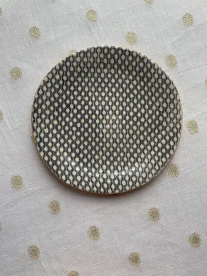 Mini Dot Black Dessert Plate