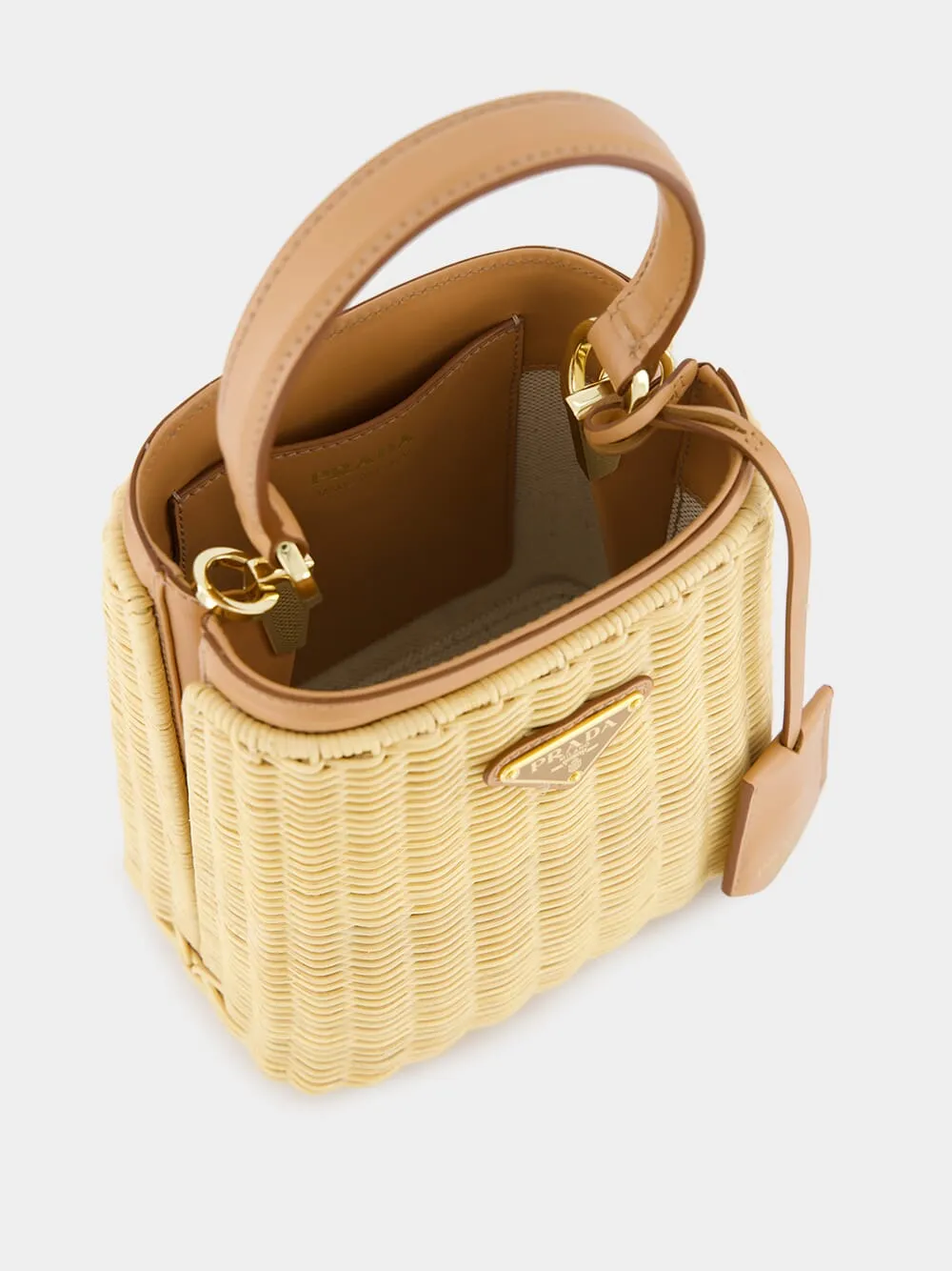 Mini Wicker and Leather Bag