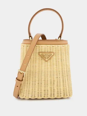Mini Wicker and Leather Bag
