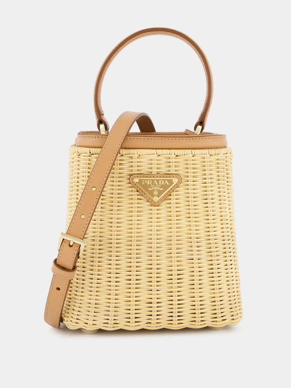 Mini Wicker and Leather Bag