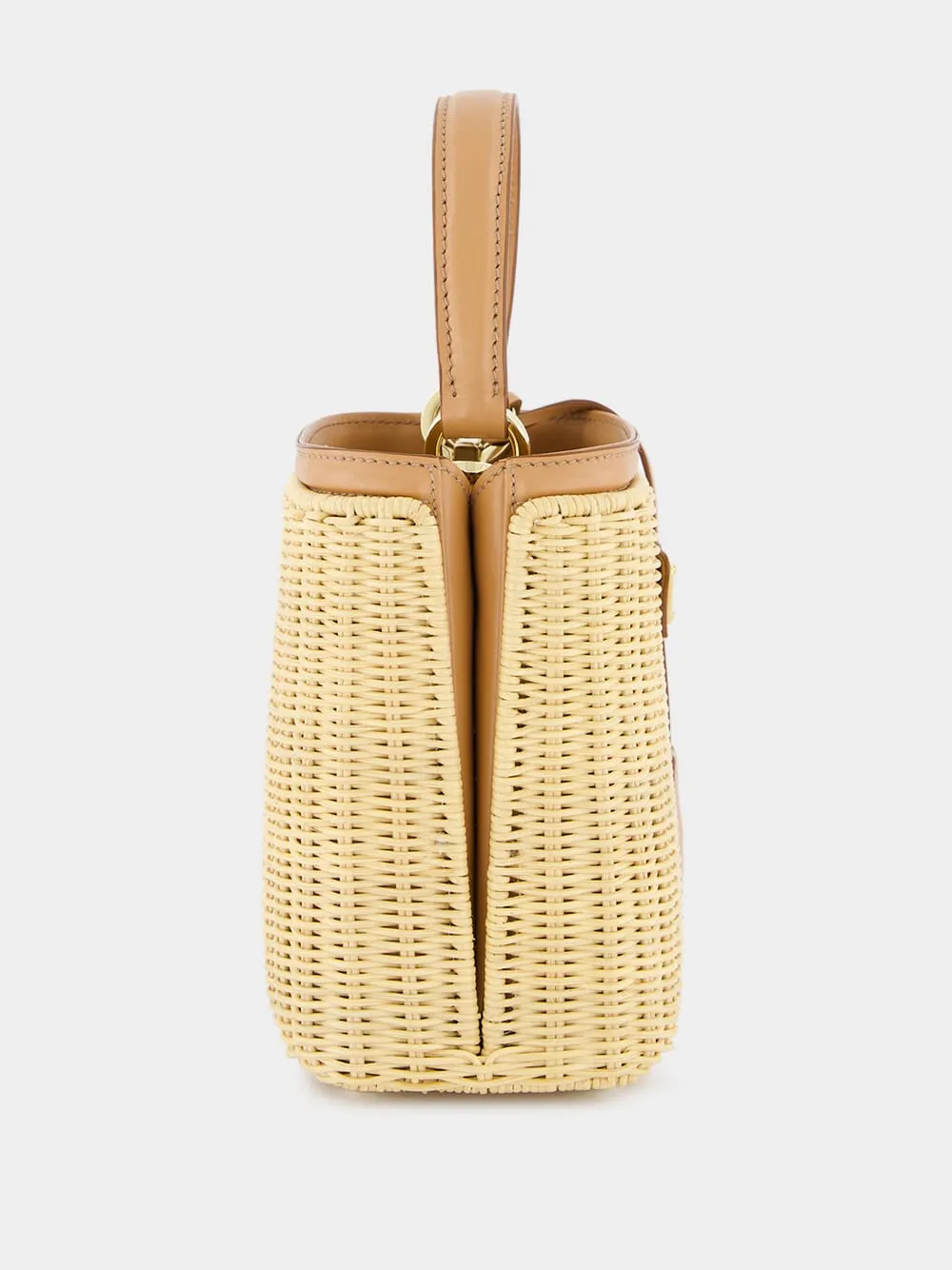 Mini Wicker and Leather Bag