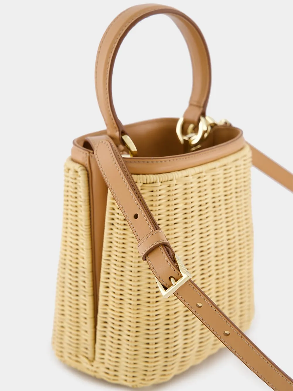 Mini Wicker and Leather Bag