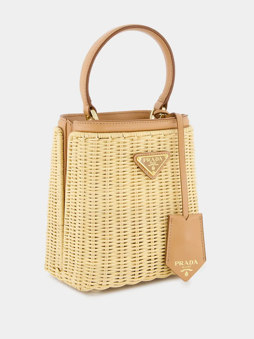 Mini Wicker and Leather Bag