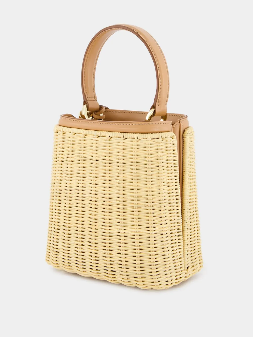 Mini Wicker and Leather Bag