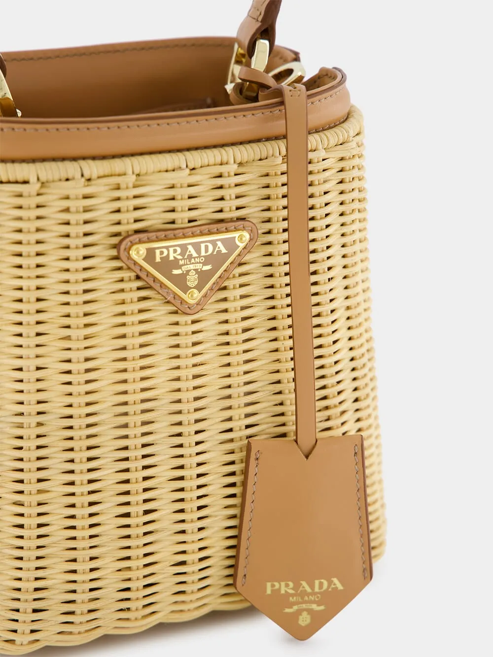 Mini Wicker and Leather Bag