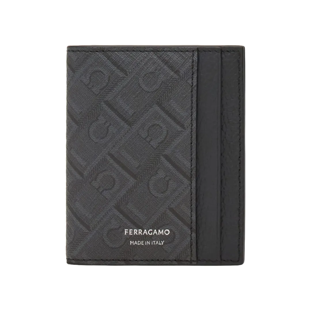 MONOGRAM CREDIT CARD HOLDER BLACK/GREY