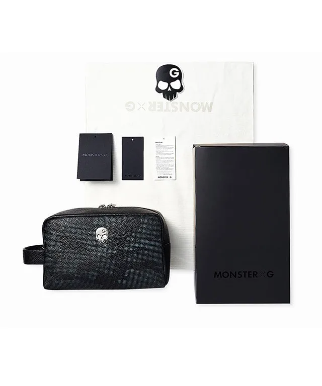 Monster G Italian Genuine Leather Golf & Daily Pouch Camo Black