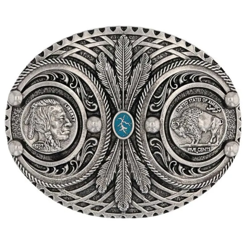 Montana Silversmiths Buffalo Nickel Belt Buckle (A932)
