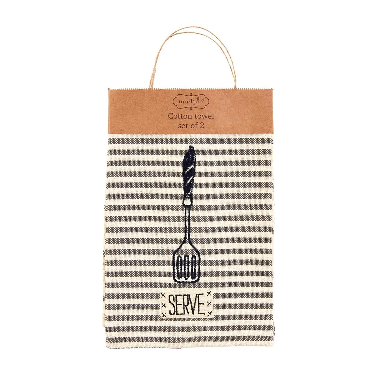 Mud Pie Bistro Embroidered Utensil Towel Set