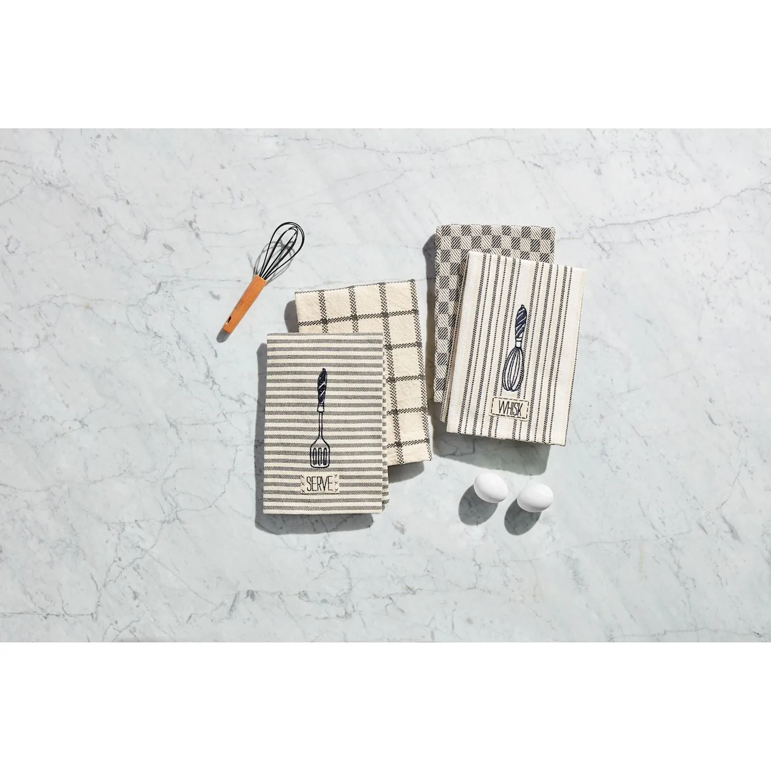 Mud Pie Bistro Embroidered Utensil Towel Set