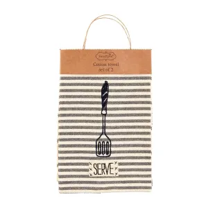 Mud Pie Bistro Embroidered Utensil Towel Set