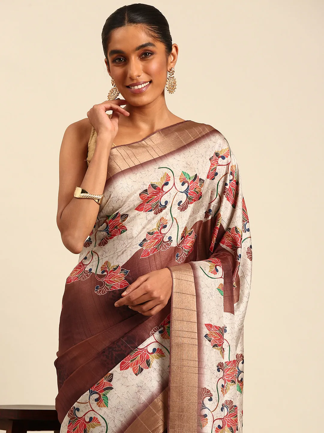 Multi Color Cotton Digital Printed Saree