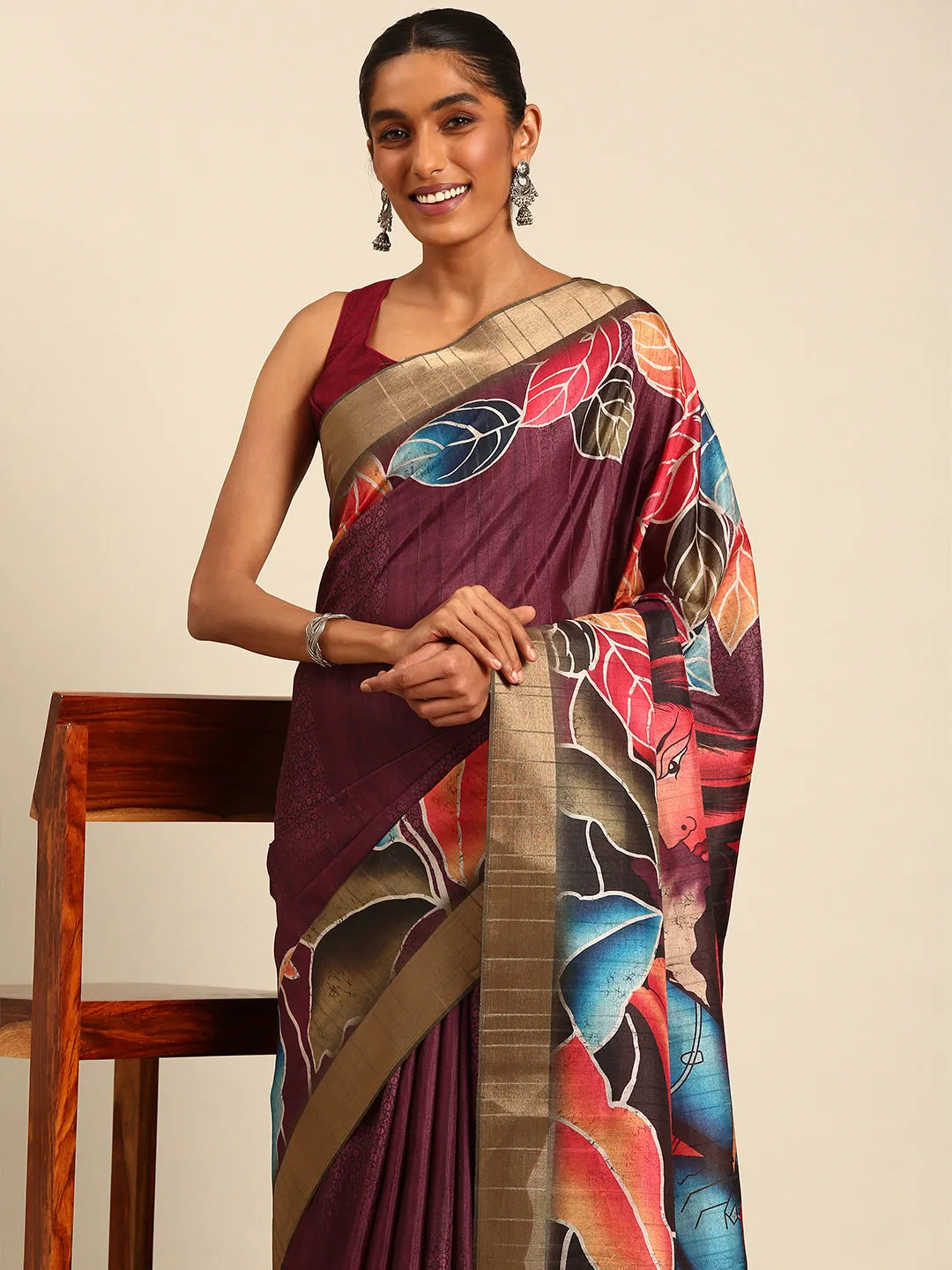 Multi Color Cotton Digital Printed Saree
