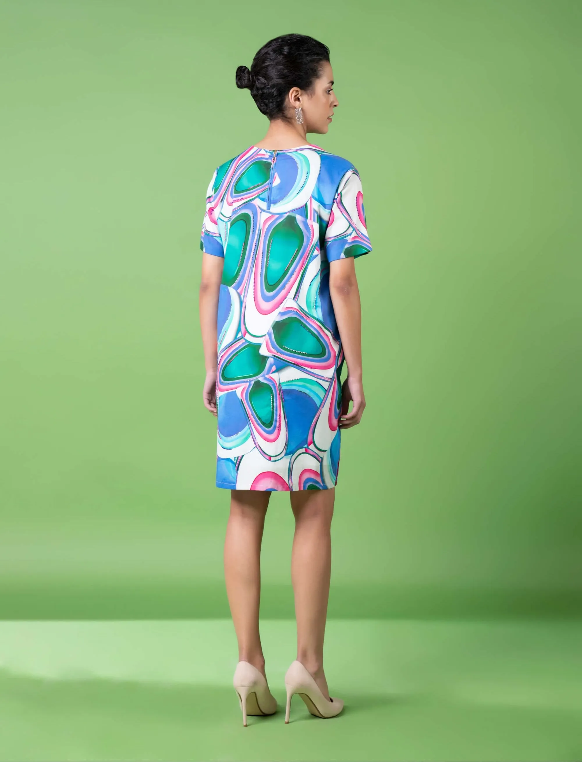 Murano glass art embroidered dress