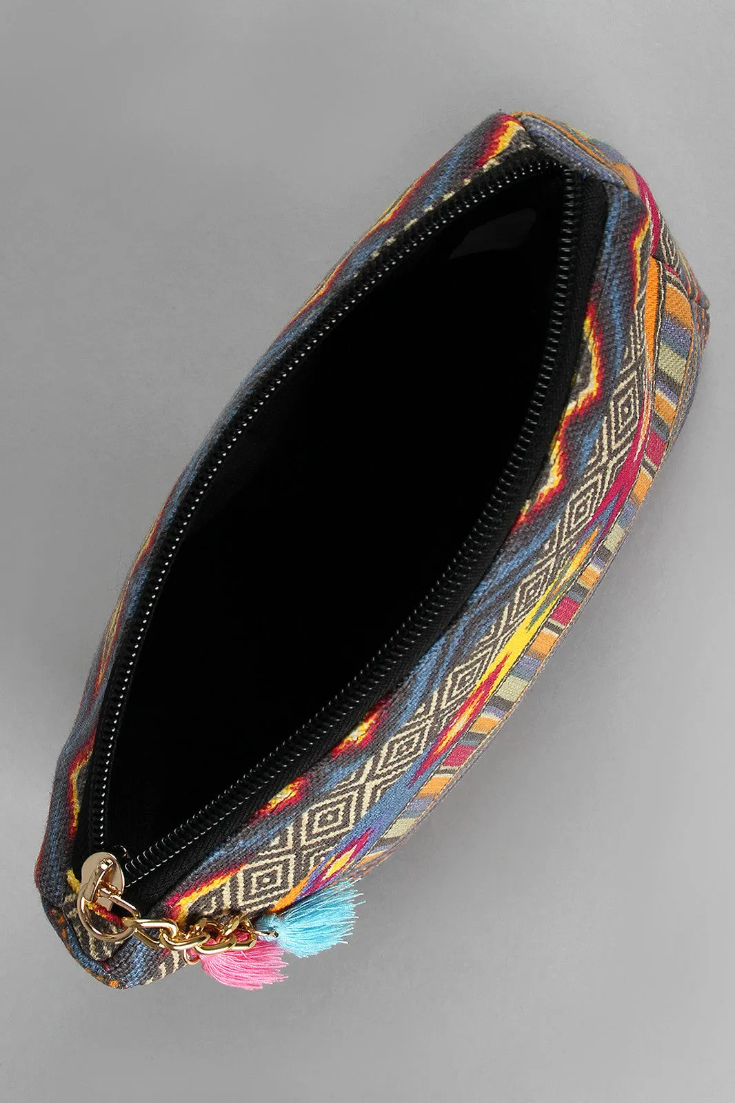 Muted Pattern Canvas Zipper Pouch
