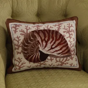 Nautilus Needlepoint Pillow