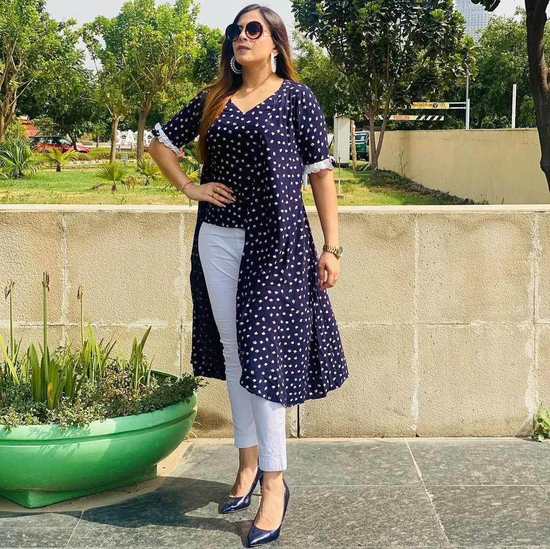 Navy Blue Cotton Top