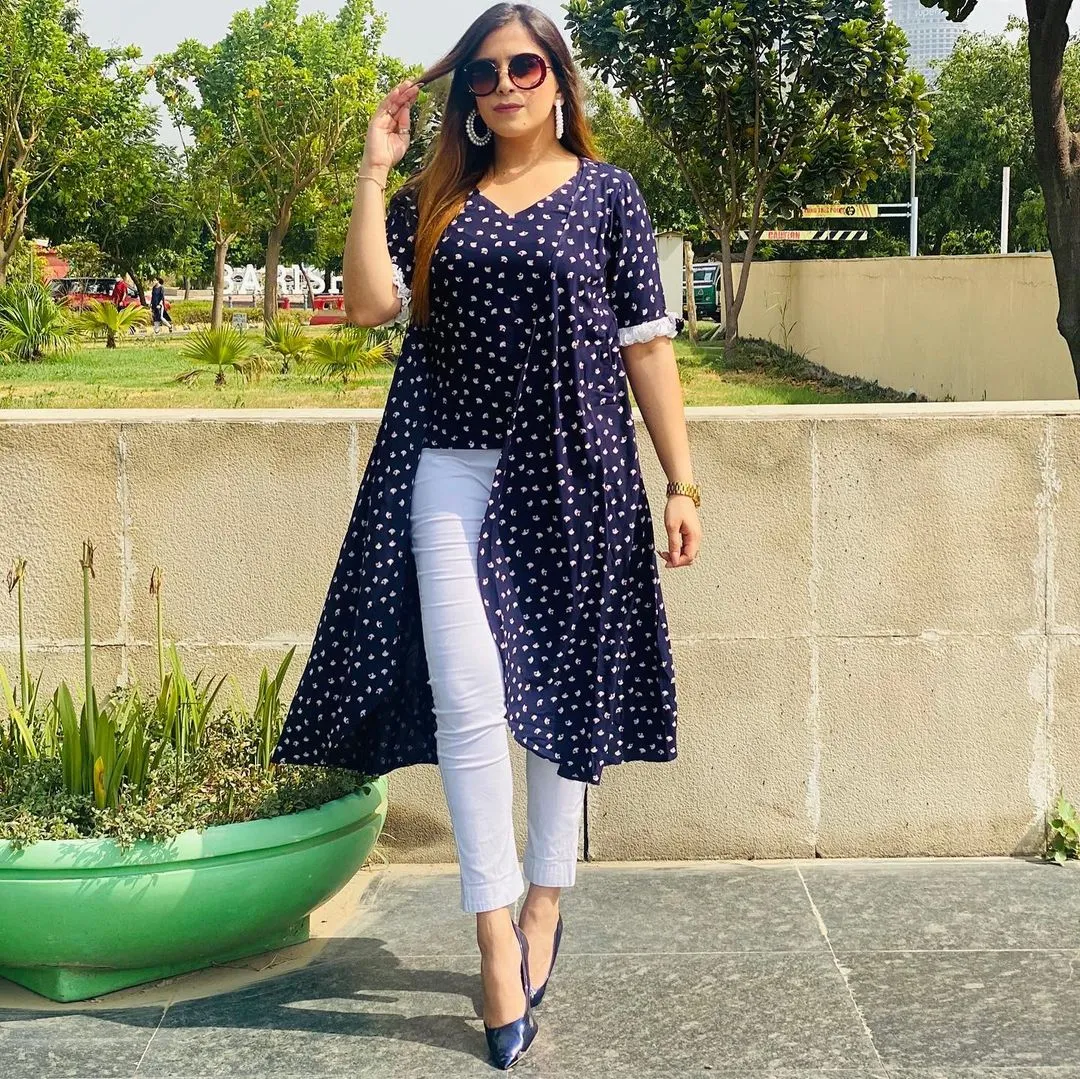 Navy Blue Cotton Top