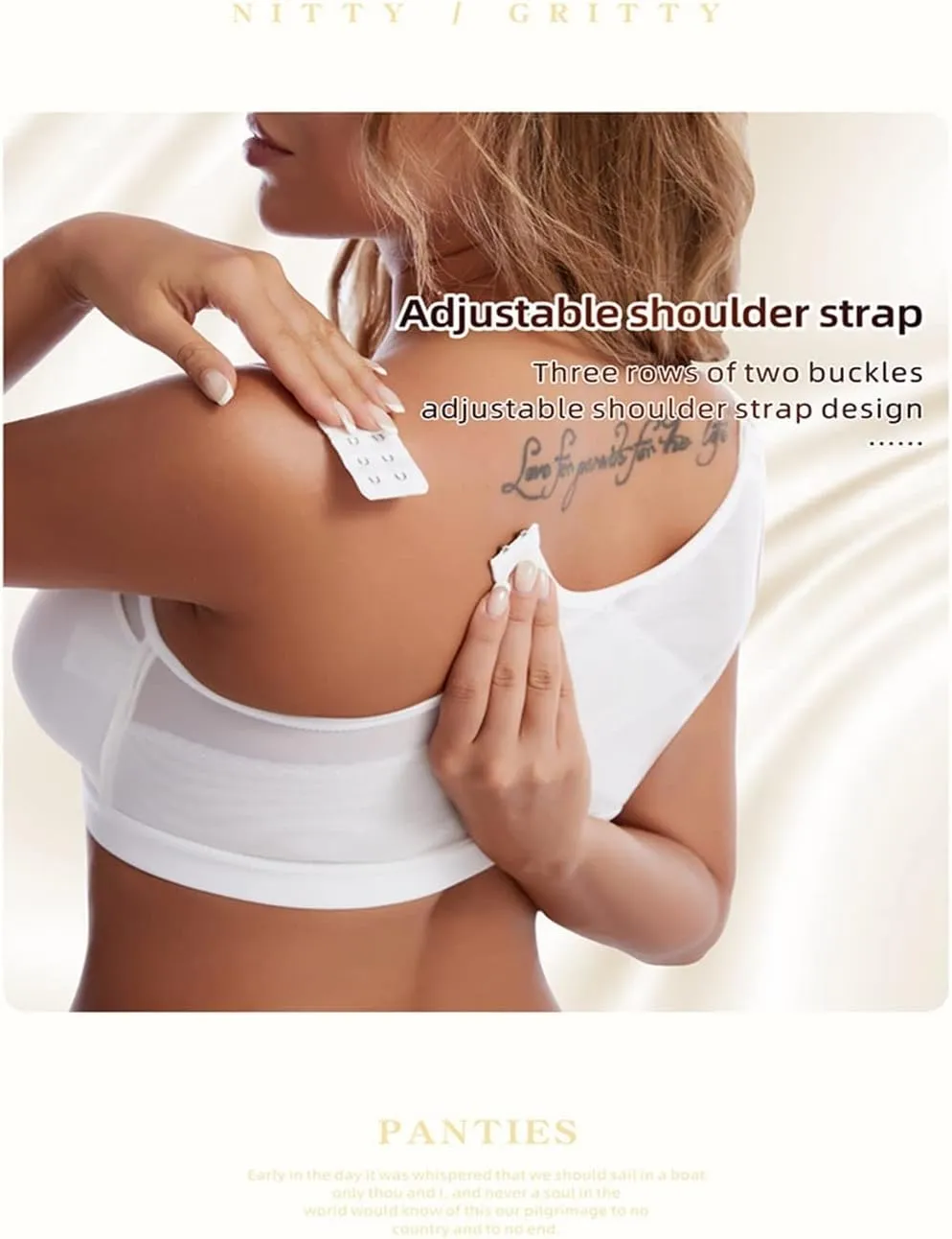 NEW Front Closure Posture Corrector Lift Up Bra Women Push Up Cross Back Underwear Shockproof Sports Support Fitness Vest Bras, White, Sz 4XL, Fits like 1X-2X