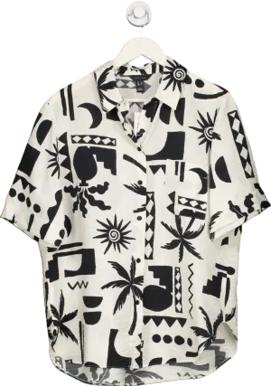 New Look Black and White Patterned Shirt UK 12