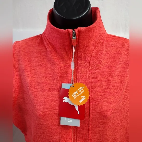 New Puma Golf Ladies Cloudspun Daybreak Vest Full Zip Up Pink Size Small NEW🔥