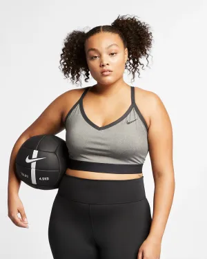 New with tags! Highly Rated NIKE Dri-FIT Indy Women's Light-Support Padded V-Neck Sports Bra in smoke grey, PLUS Sz 3X!