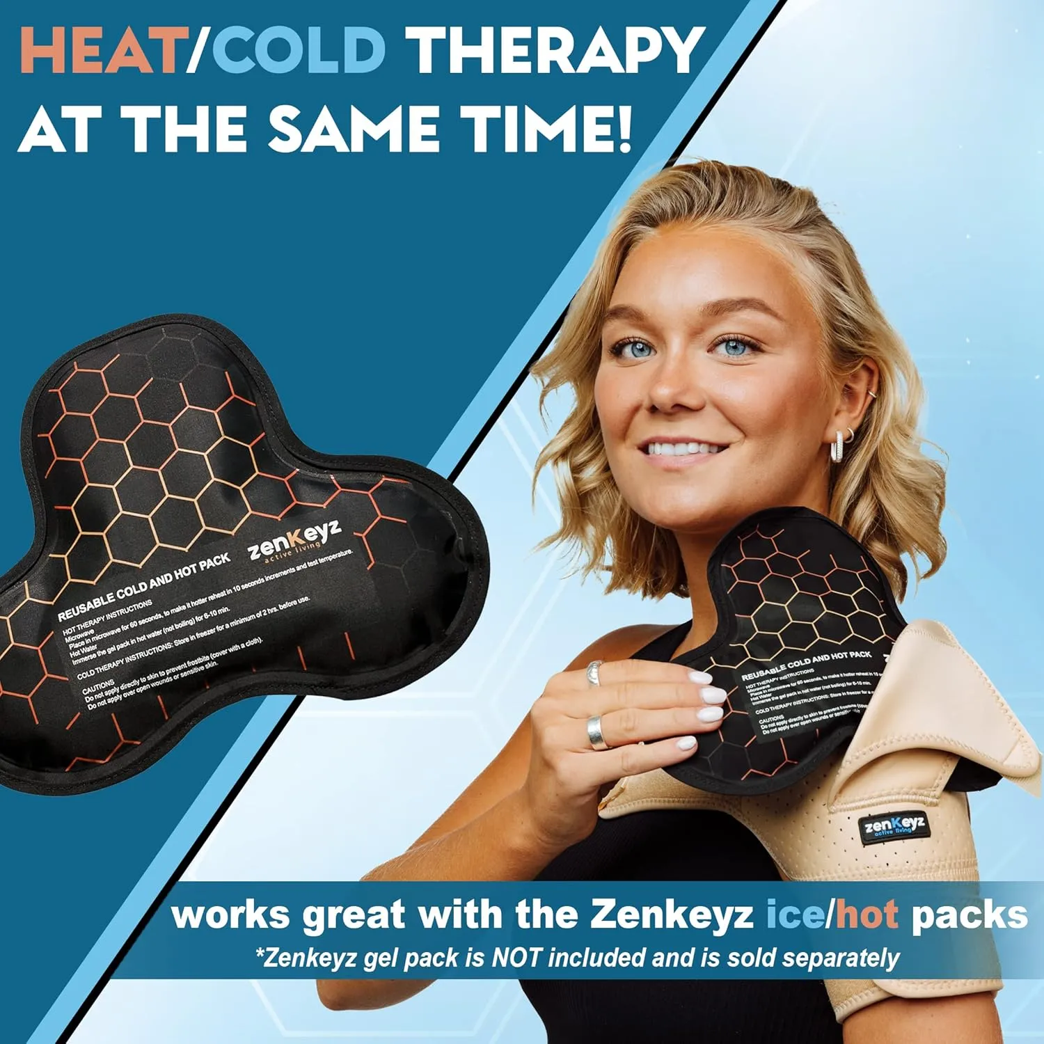New ZENKEYZ Shoulder Brace for Men & Women, Shoulder Immobilizer for Torn Rotator Cuff, Tendonitis, Dislocation, Pain, Stability Support Shoulder Sleeve , Black, Sz 2X