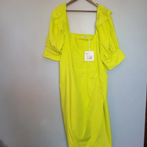 NWT Christopher‎ John Rogers For Target Puff Sleeve Faux Wrap Dress Size 28W/30W