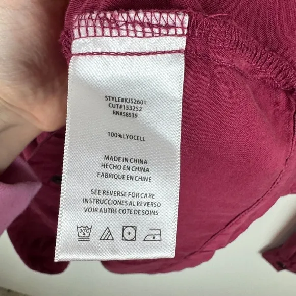 NWT KUT from the Kloth Brinley Utility Jacket Bordeaux Sz L Full Zip Pockets