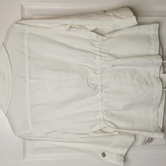 NWT Nordstrom Amber Sun Women's White Linen Cotton Blend Jacket Size M