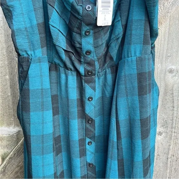 NWT Torrid MIDI Plaid Button Front DressTeal Black Size 12 (Torrid 0)