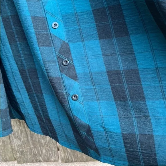 NWT Torrid MIDI Plaid Button Front DressTeal Black Size 12 (Torrid 0)