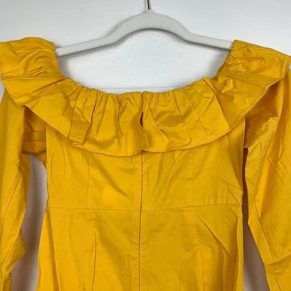 NWT Tularosa Revolve Zuri Off The Shoulder Ruffle Mini Dress Marigold Yellow
