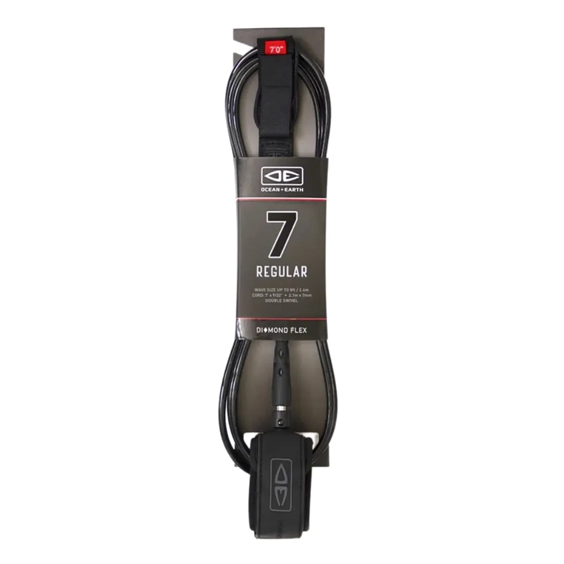 Ocean And Earth 7Ft Regular Surfboard Leash - Black