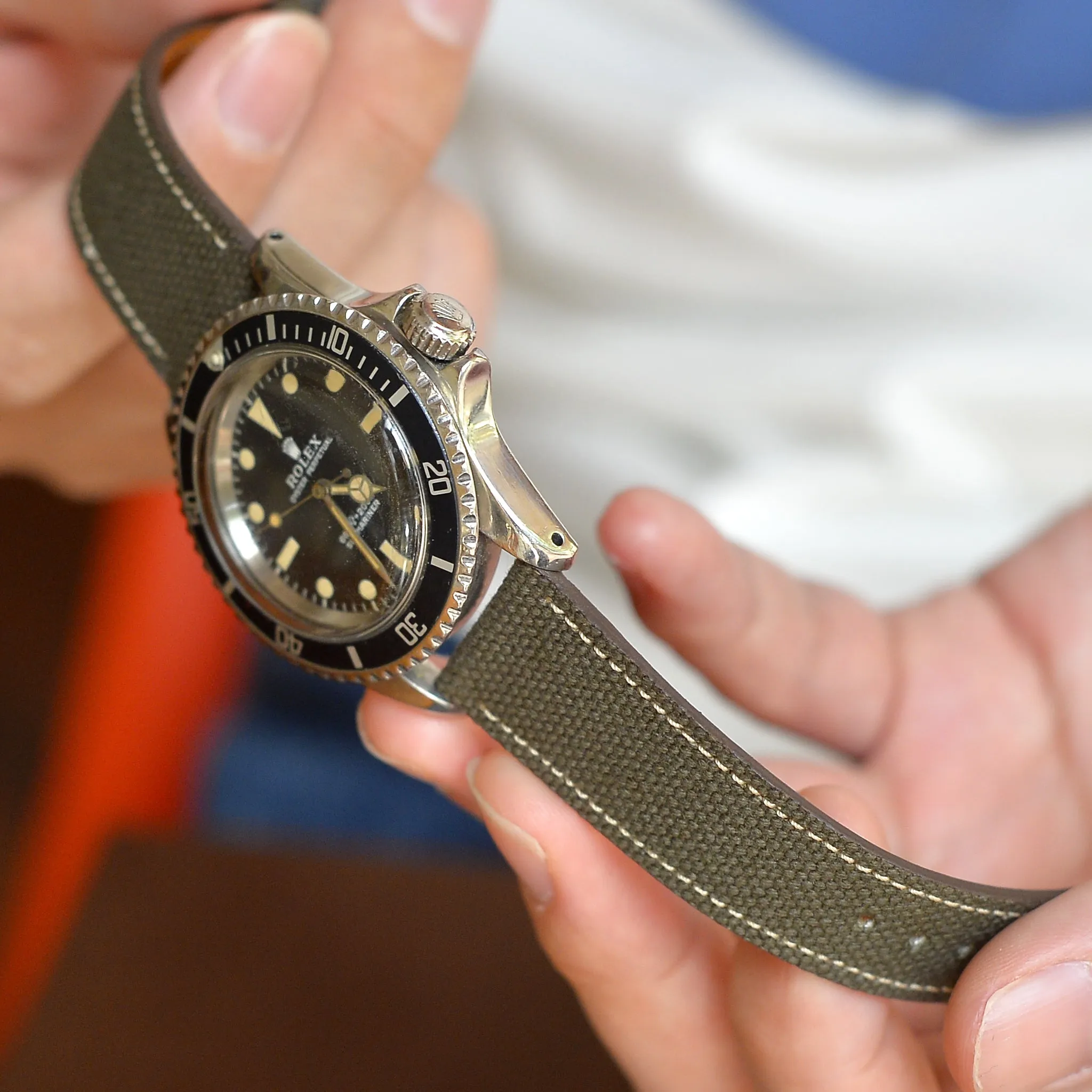 OG-107 OLIVE GREEN HANPU CANVAS STANDARD STRAP