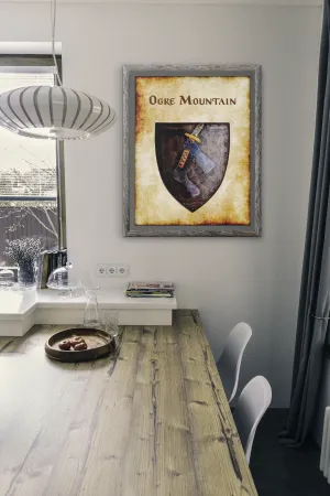 Ogre Mountain Heraldry of Greyhawk Anna Meyer Cartography Canvas Art Print
