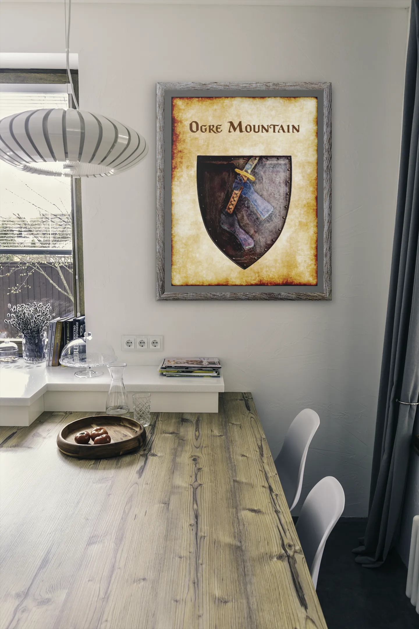 Ogre Mountain Heraldry of Greyhawk Anna Meyer Cartography Canvas Art Print