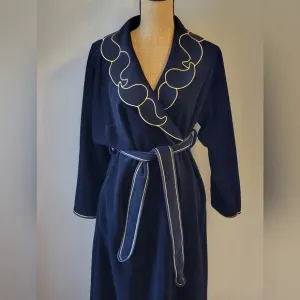 Oscar De La Renta For Swirl Vintage 80s black &amp; gold size 10 robe