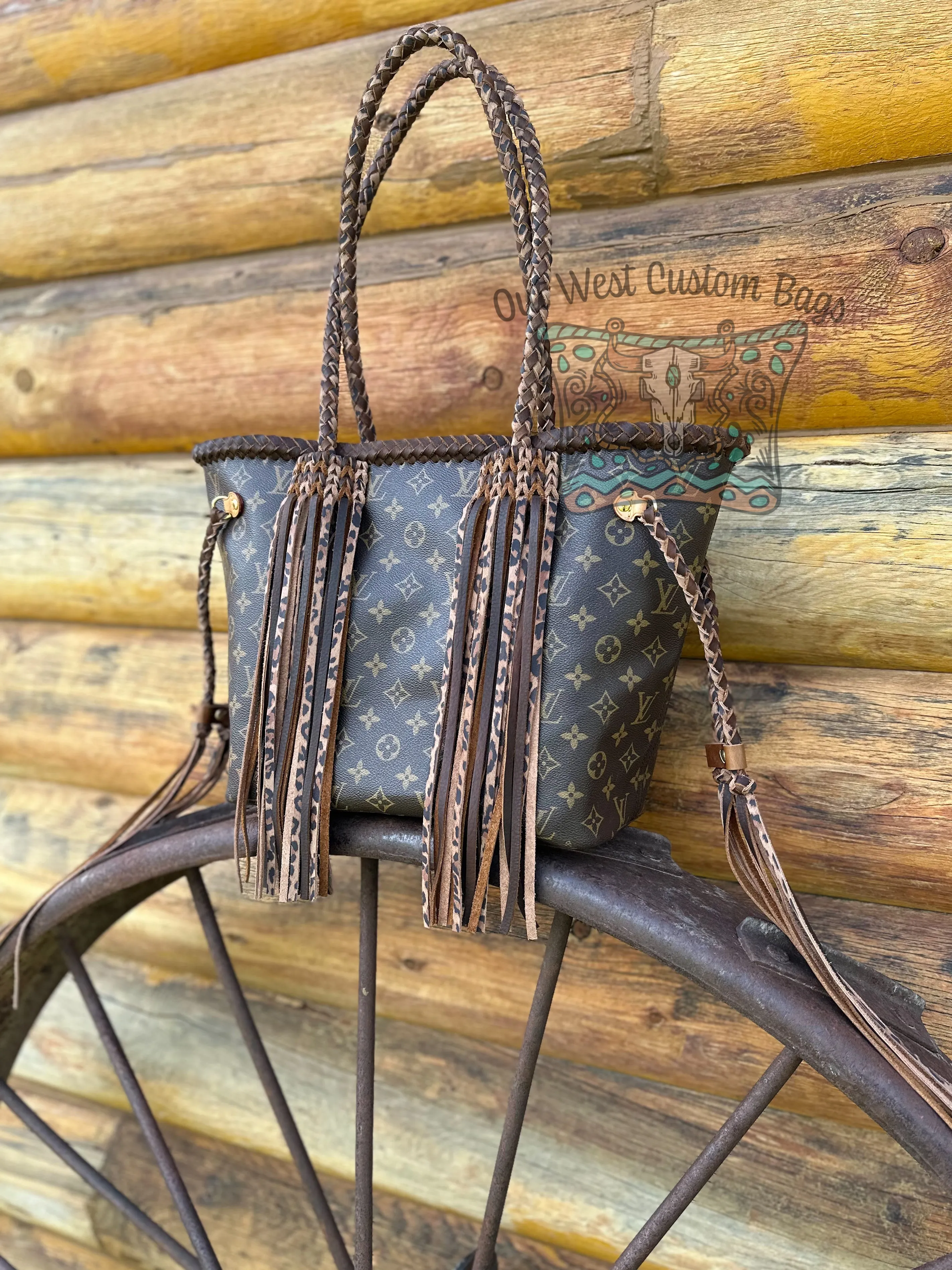 Out West Monogram Neverfull MM Revamped Leather Fringe