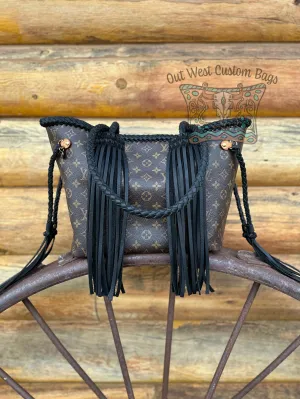 Out West Monogram Neverfull MM Revamped Leather Fringe