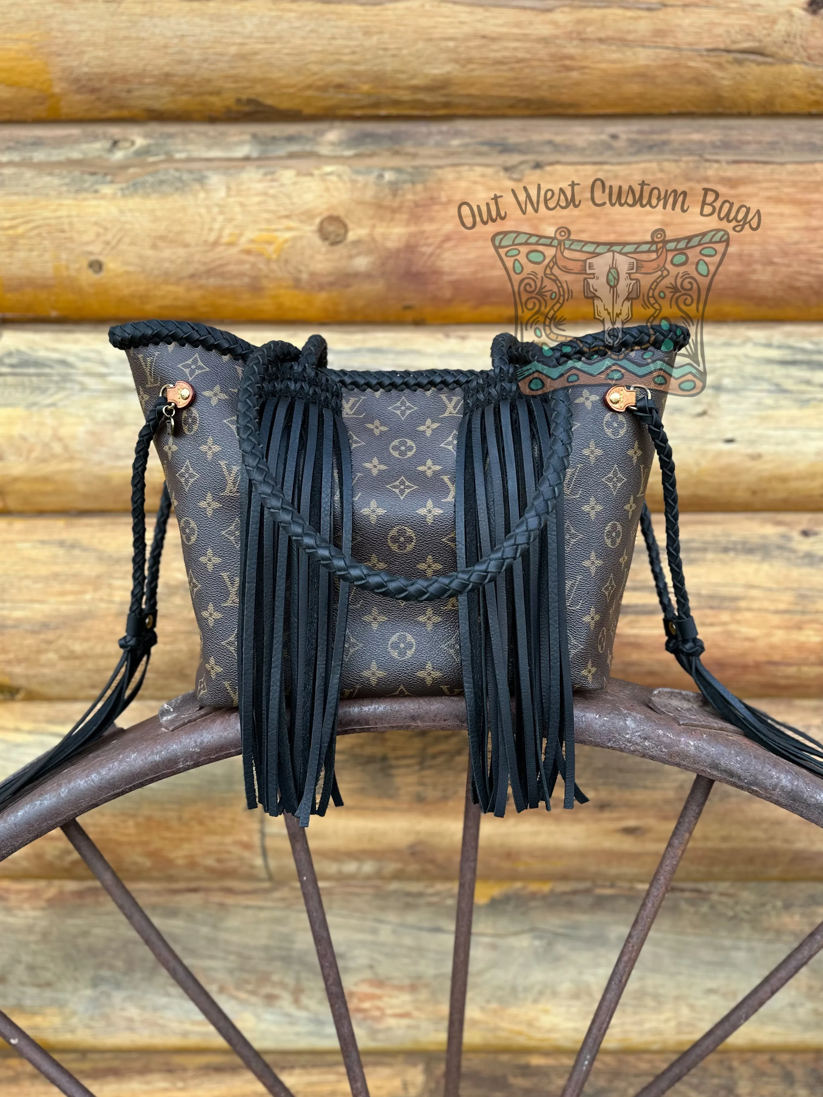 Out West Monogram Neverfull MM Revamped Leather Fringe