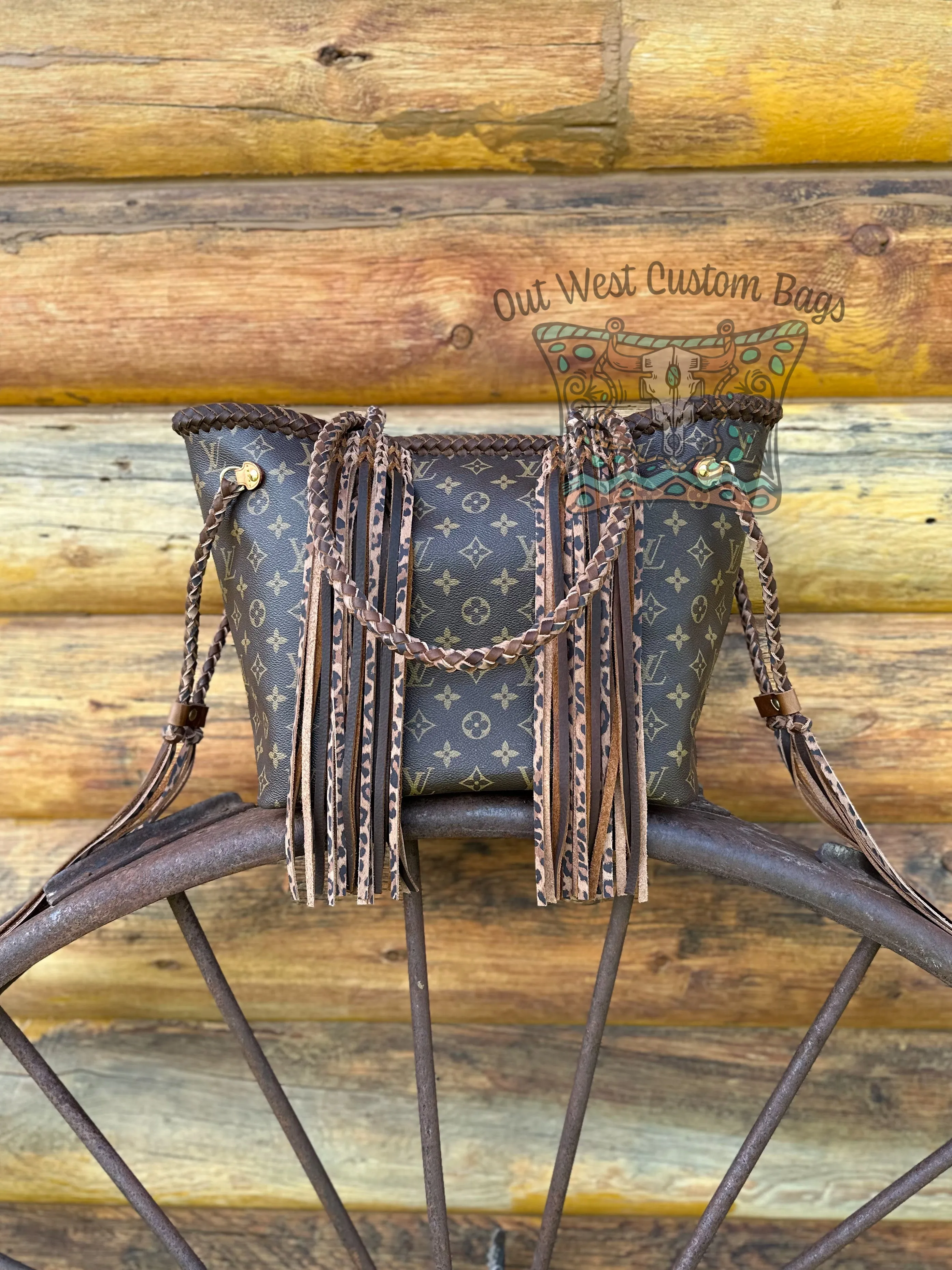 Out West Monogram Neverfull MM Revamped Leather Fringe