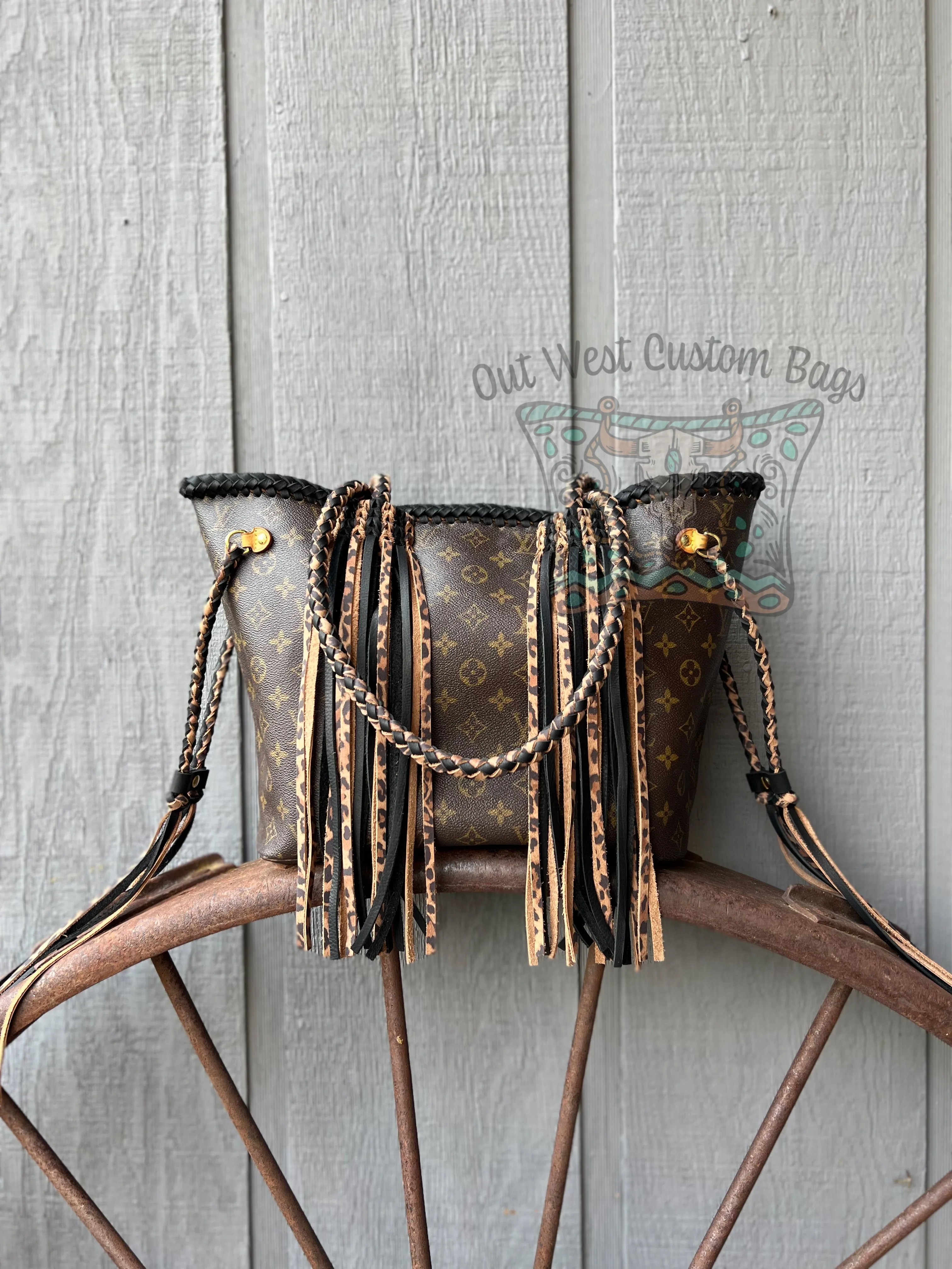 Out West Monogram Neverfull MM Revamped Leather Fringe