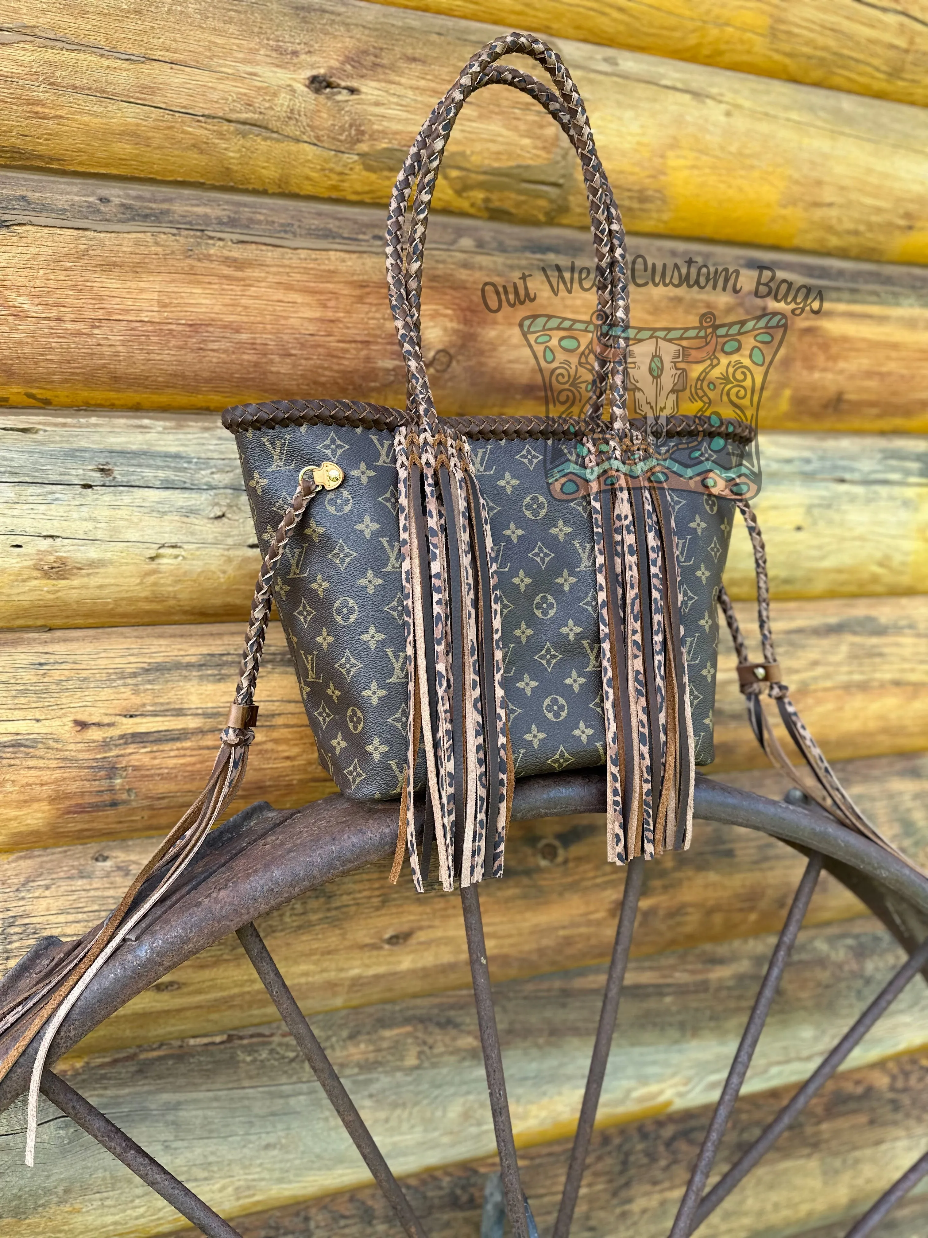 Out West Monogram Neverfull MM Revamped Leather Fringe