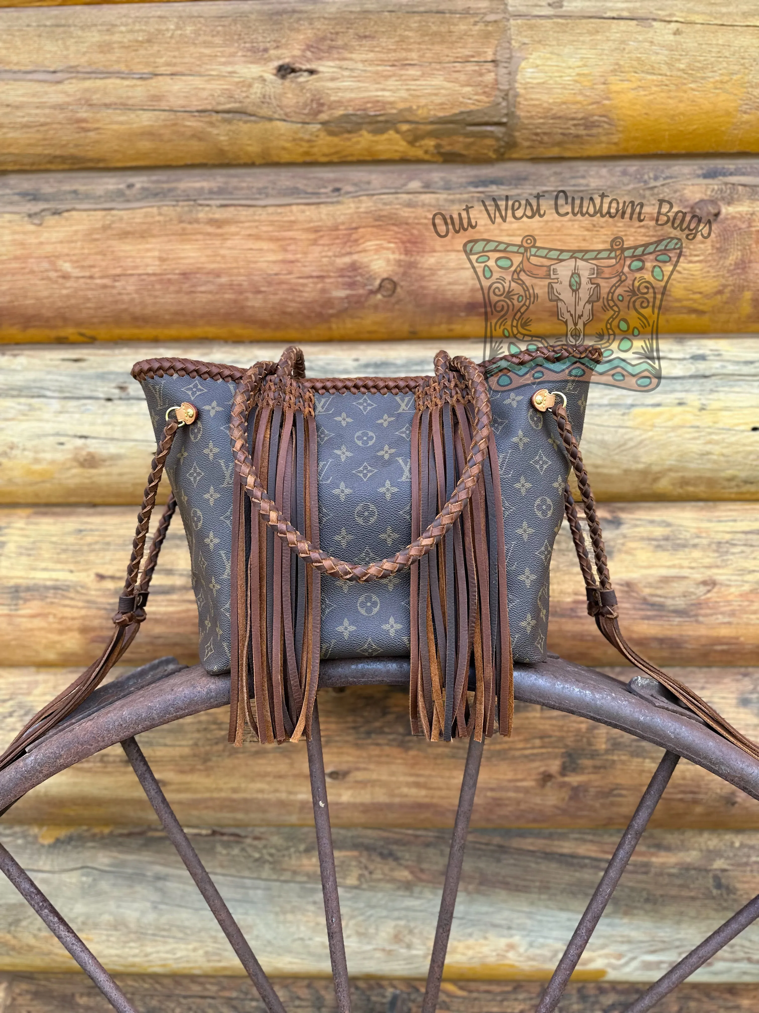 Out West Monogram Neverfull MM Revamped Leather Fringe