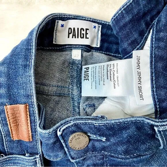 Paige Polka Dot Jean Shorts Size 27